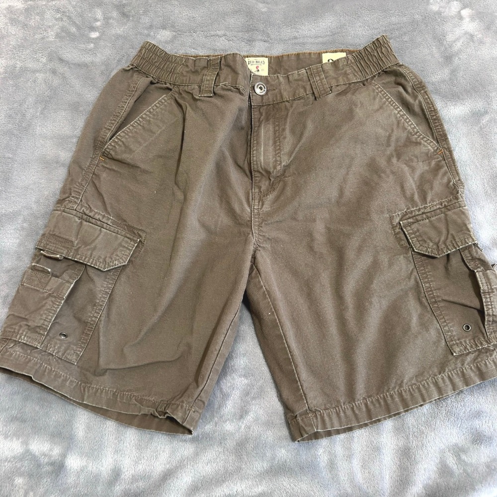 RedHead Brand Co Cargo Shorts Mens 34 Brown Lightweight Utility Hiking Fishing
